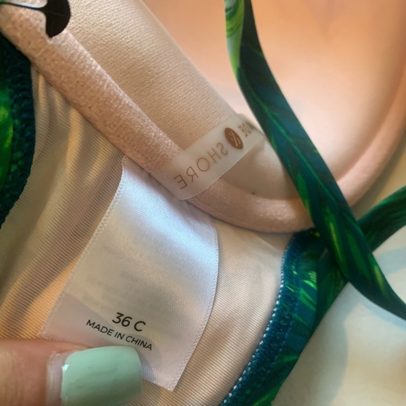 Shade & shore palm leaf green bikini top 36C - Picture 3 of 8
